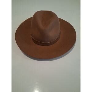 Saks Fifth Avenue Wide Brim Felt Hat – 100% Wool – Camel – New with Tags